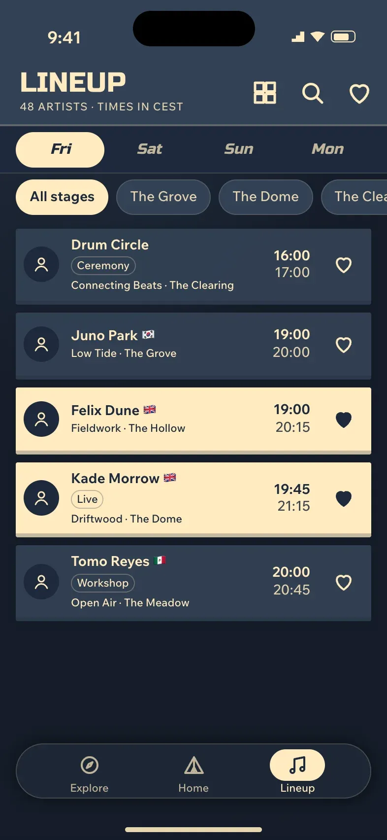 Lineup with no signal